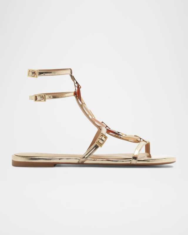 Cassandra Metallic Gem Gladiator Sandals